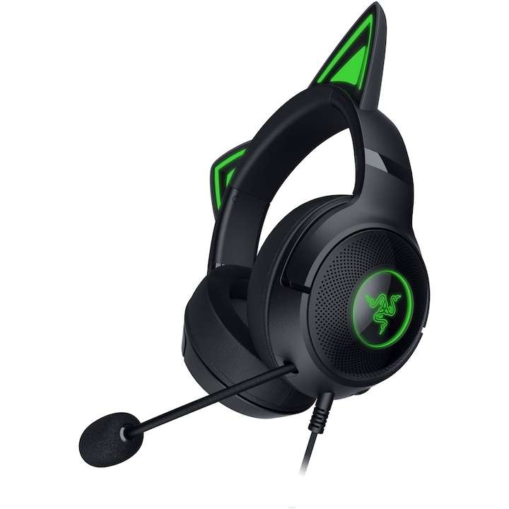 Casti gaming Razer Kraken Kitty V2, USB Type A, Negru