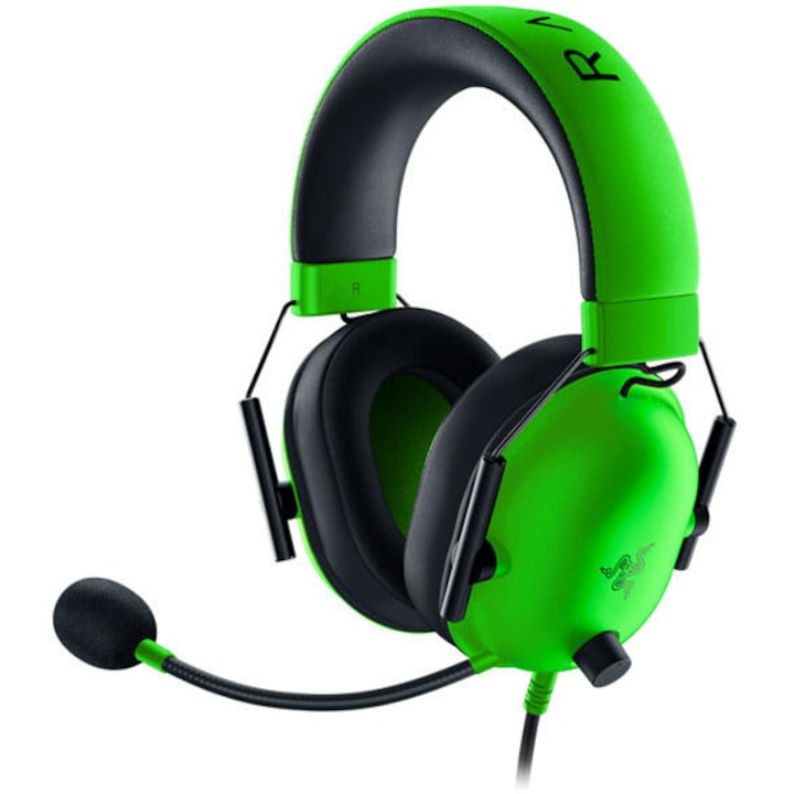 Casti gaming cu fir Razer Blackshark V2 X, jack 3.5 mm, 7.1 Surround, verde