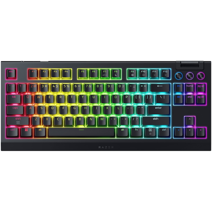 Tastatura gaming wireless Razer Blackwidow V4 TKL HyperSpeed, iluminare Razer Chroma RGB, negru