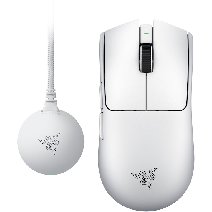 Mouse gaming wireless Razer Viper V4 Pro, Focus Pro 50K Optical Sensor Gen-3, ultra-usor, 50000 DPI, Alb