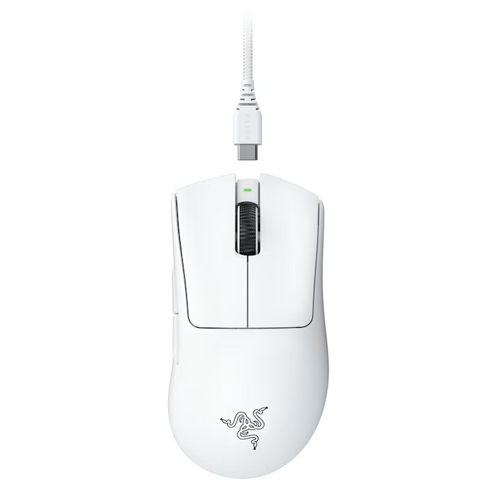 Mouse gaming wireless Razer DeathAdder V3 Pro, USB, 30k DPI, alb