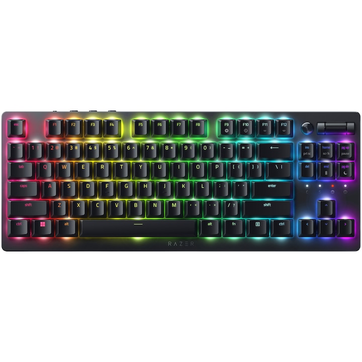 Tastatura gaming wireless Razer DeathStalker V2 Pro Tenkeyless, RGB LED, Bluetooth/Wireless/Type-C, negru
