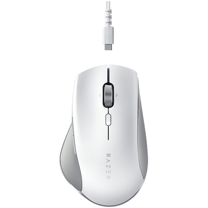 Mouse wireless Razer Pro Click, ergonomic, multidevice, 2.4GHz&Bluetooth, Alb