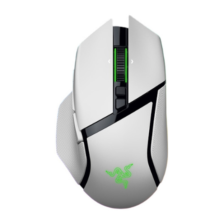 Mouse gaming wireless Razer Basilisk V3 Pro, 35K DPI, 11 butoane programabile, iluminare Razer Chroma RGB, senzor Focus Pro 35K Optical Sensor Gen-2, Alb